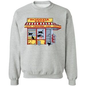 Bodega Cats of Instagram Grey Crewneck Sweatshirt, size S